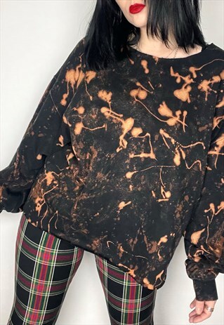 ACID WASH REWORKED GRUNGE STYLE SWEATSHIRT SIZE LARGE/XL