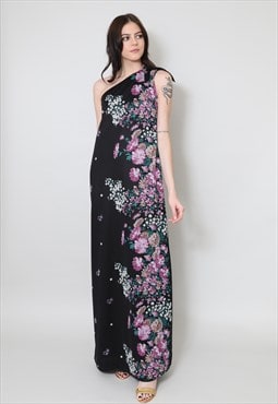 Kati Laura Philips 70's Vintage Black Maxi Dress