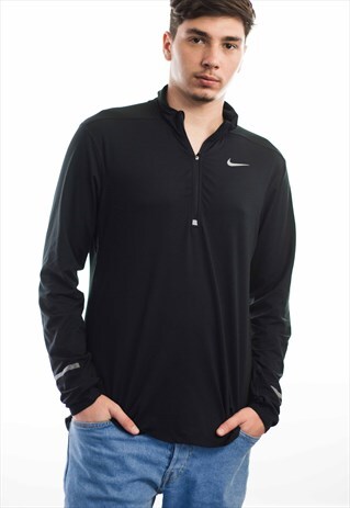 VINTAGE NIKE LOGO 1/4 ZIP SWEATSHIRT 90S M 8.9