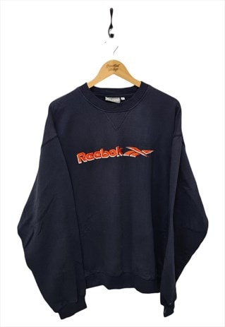 Vintage Reebok Embroidered Sweatshirt Spellout - Essentials ...