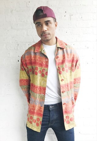 CRAZY PATTERN AZTEC SHIRT (1990'S/MENS'S)