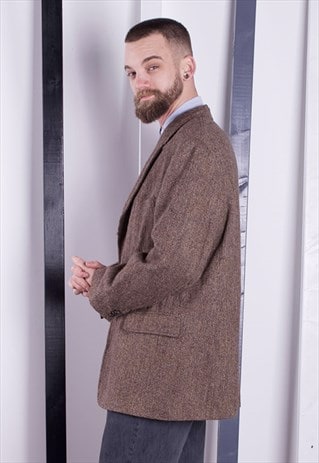 HARRIS TWEED JACKET. 1970S VINTAGE BLAZER. UNISEX.