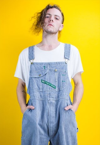 RARE VINTAGE KEY STRIPE DUNGAREES