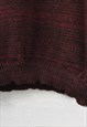 VINTAGE KNITTED JUMPER RED/BLACK LADIES SMALL
