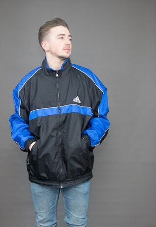 VINTAGE ADIDAS BLACK TRACKSUIT JACKET