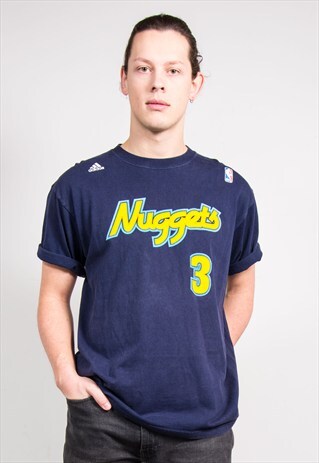 90'S VINTAGE ADIDAS DENVER NUGGETS NBA BASKETBALL T-SHIRT