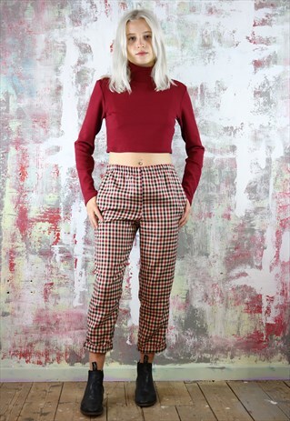 TROUSERS IN MINI CHECK TARTAN