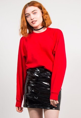 VINTAGE 90'S BASIC RED SWEATSHIRT JUMPER