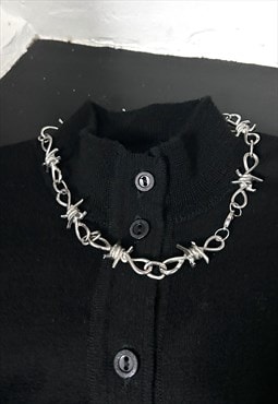 Aesthetic Alterntaive Edgy Crown Of Thorns Necklace 