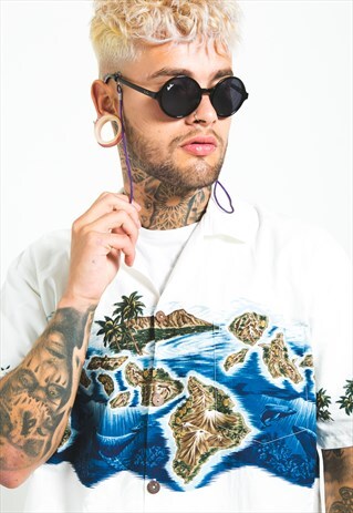 VINTAGE 80S HAWAIIAN SHORT SLEEVE SHIRT/ S6584