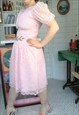 REVIVAL 80S PINK MONOCHROME COCKTAIL PARTY DISCO MIDI DRESS