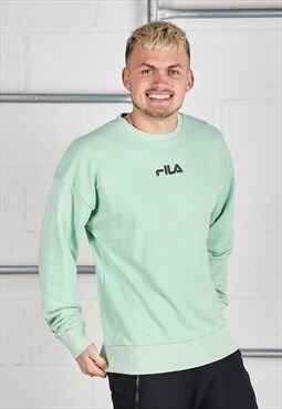 Vintage Fila Sweatshirt in Green Pullover Jumper Medium