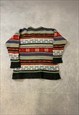 VINTAGE KNITTED JUMPER ABSTRACT PATTERNED KNIT SWEATER