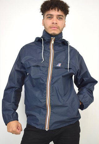 VINTAGE 90S K-WAY NAVY HOOD JACKET