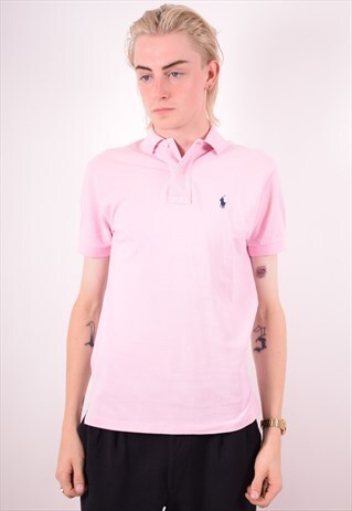 POLO RALPH LAUREN MENS VINTAGE POLO SHIRT XS PINK 90S