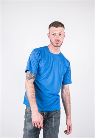 VINTAGE 1990S BLUE NIKE T-SHIRT