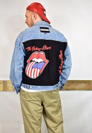 NORTH CUSTOM REWORKED ROLLING STONES DENIM JACKET