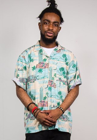 VINTAGE 90'S PASTEL HAWAIIAN SHIRT