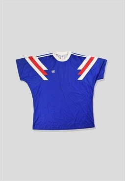 Vintage 1980s Adidas Football Jersey Shirt in Blue