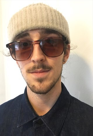 VINTAGE BROWN RECTANGULAR 90S WAYFARER STYLE SHADES