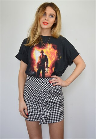 VINTAGE 90S OVERSIZED FADED BLACK INDIANA JONES T-SHIR