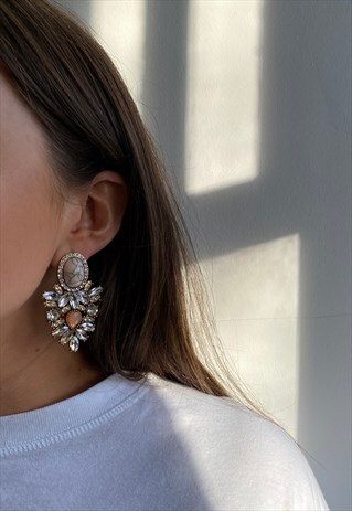 SPARKLY STATEMENT JEWELLED EARRINGS