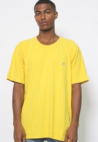 VINTAGE ADIDAS LOGO T-SHIRT YELLOW