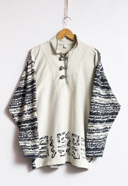 80s Vintage Gray Abstract Pattern Men's Sweatshirt 19148