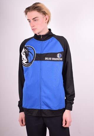 NBA MENS VINTAGE TRACKSUIT TOP JACKET MEDIUM BLUE 90S