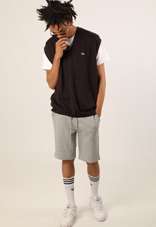 VINTAGE LACOSTE EMBROIDERED LOGO SLEEVELESS SWEATSHIRT