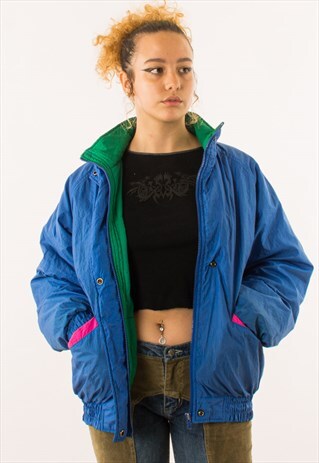 VINTAGE 90S BLUE PADDED SKI JACKET