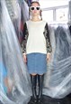 VINTAGE 90'S GLAM BAGGY ARMS KNITTED JUMPER IN BLACK CREAM
