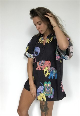 PATTERNED OVERSIZED RETRO VINTAGE UNISEX FESTIVAL SHIRT