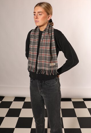 VINTAGE BURBERRY GREY CLASSIC SCARF