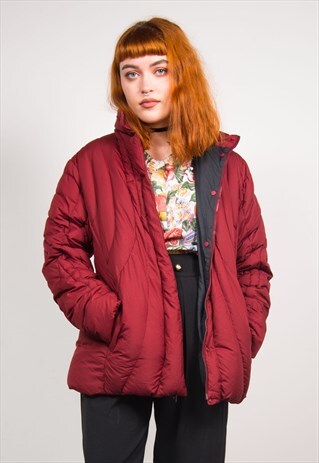 VINTAGE 90'S PATAGONIA BURGUNDY PADDED JACKET COAT