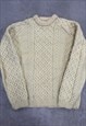 VINTAGE KNITTED JUMPER CABLE KNIT PATTERNED CHUNKY KNIT