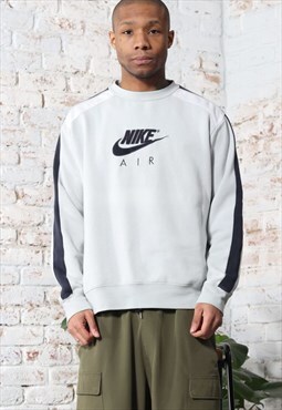 Vintage Nike Crew Swoosh Logo Sweatshirt Grey