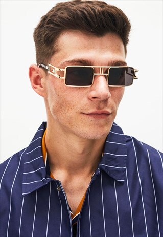 KAISER - SQUARE 90'S GOLD AND BLACK SUNGLASSES