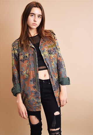 COOL VINTAGE 90'S RETRO CAMO ARMY JACKET TOP