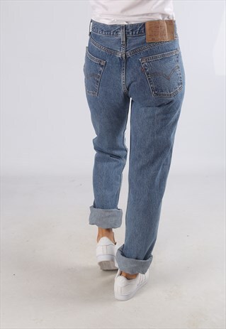 VINTAGE 501'S LEVIS DENIM JEANS HIGH WAISTED UK 10 (T4B)