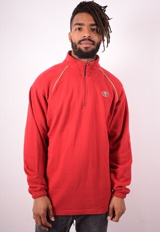 NFL MENS VINTAGE SF SWEATSHIRT JUMPER LARGE RED 90S
