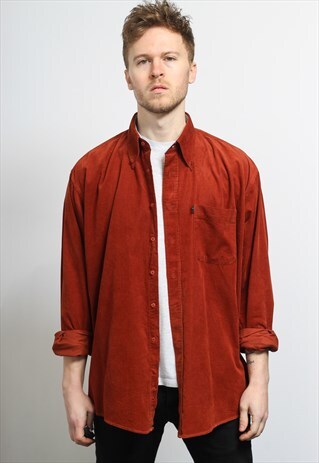 VINTAGE CORDUROY CORD SHIRT RED