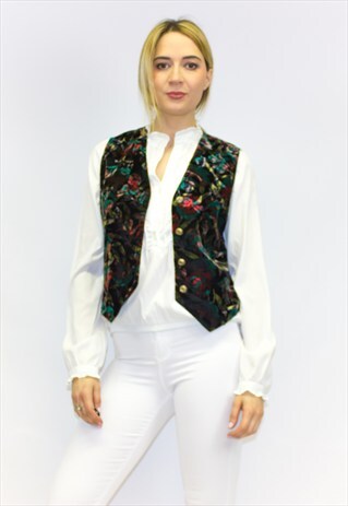 VINTAGE VELVET PATTERNED WAISTCOAT