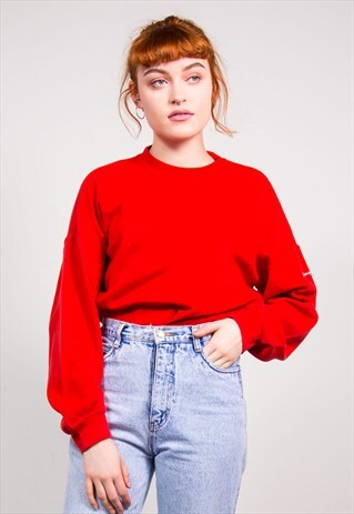 90'S VINTAGE CHAMPION RED SWEATSHIRT JUMPER