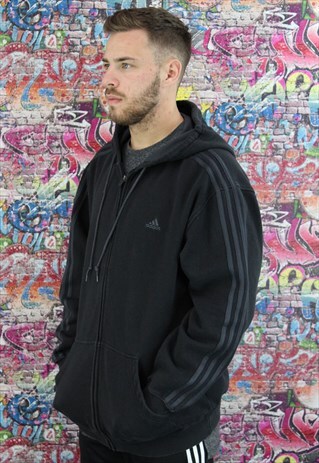VINTAGE ADIDAS HOODIE/HOODED SWEATSHIRT. UNISEX SPORTSWEAR.