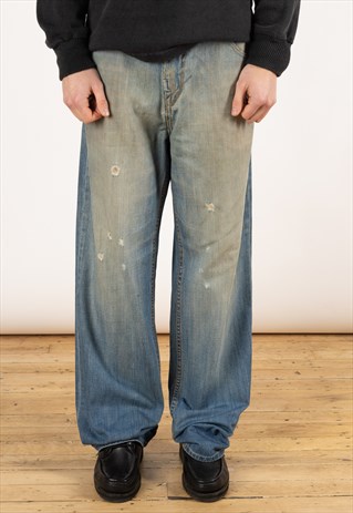 VINTAGE LNG BAGGY JEANS MEN'S MID BLUE