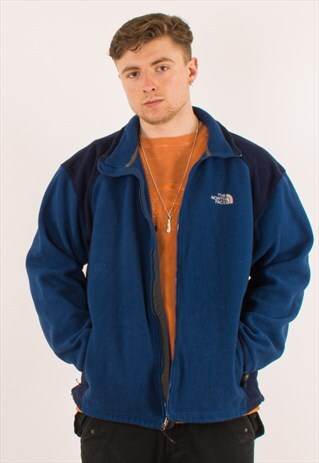 VINTAGE BLUE NORTH FACE FULL ZIP FLEECE XXL