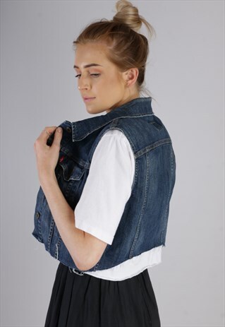 VINTAGE LEVI'S CROPPED DENIM GILET Z19