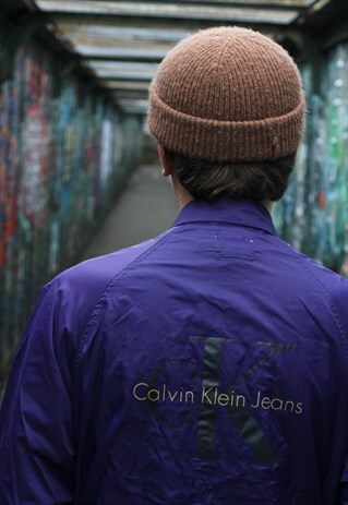 VINTAGE 90S CALVIN KLEIN JEANS PURPLE LOGO COACH JACKET