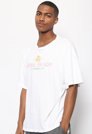 VINTAGE ADIDAS PRINT LOGO T-SHIRT WHITE